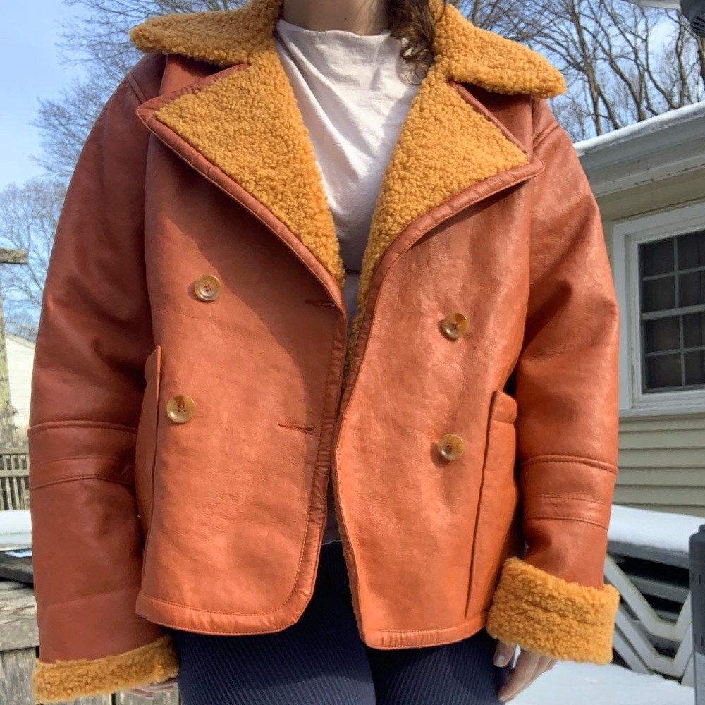Free People vegan leather and sherpa jacket - Picture 5 of 6